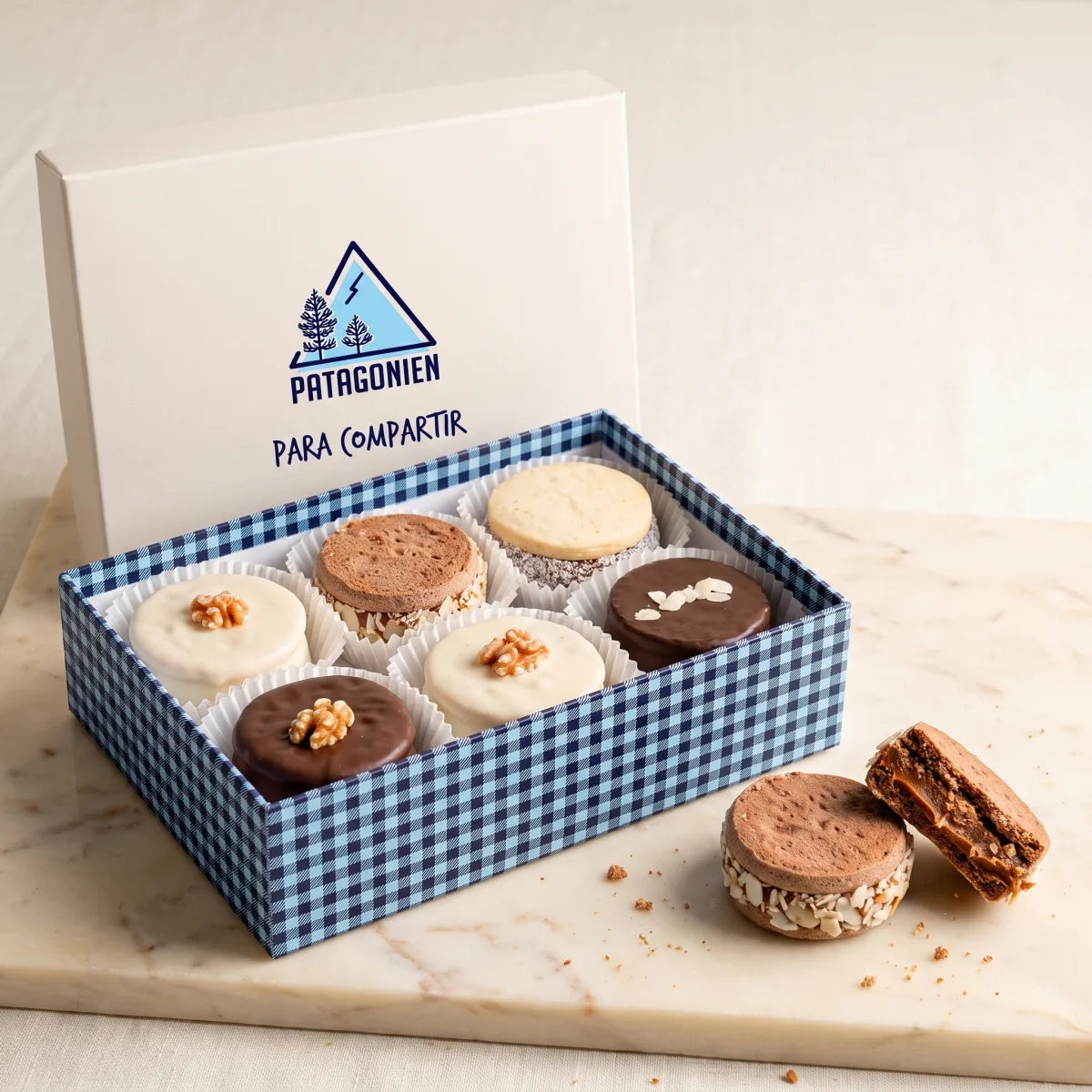 Caja de alfajores Patagonien para compartir